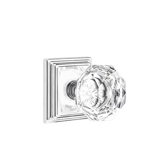 Emtek - Privacy, Wilshire Rosette, Diamond Crystal Knob, US26 - Polished Chrome
