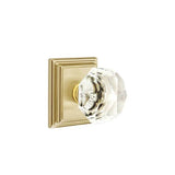Emtek - Passage, Wilshire Rosette, Diamond Crystal Knob, US4 - Satin Brass