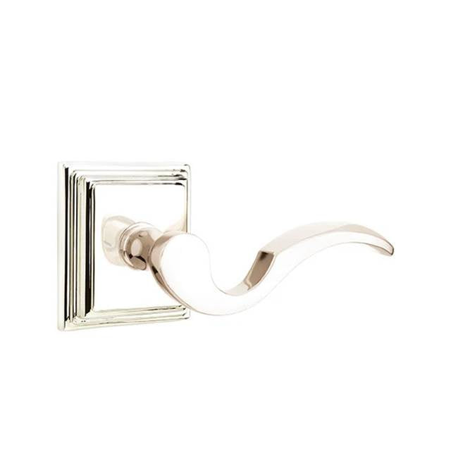 Emtek - Concealed, Passage, Wilshire Rosette, Cortina Lever, US14 - Polished Nickel