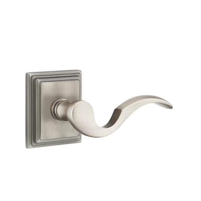 Emtek - Privacy, Wilshire Rosette, Cortina Lever, LH, US15A - Pewter