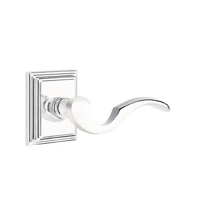 Emtek - Privacy, Wilshire Rosette, Cortina Lever, RH, US26 - Polished Chrome