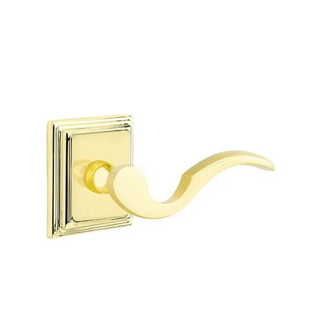 Emtek - Privacy, Wilshire Rosette, Cortina Lever, LH, US3NL - Unlacquered Brass
