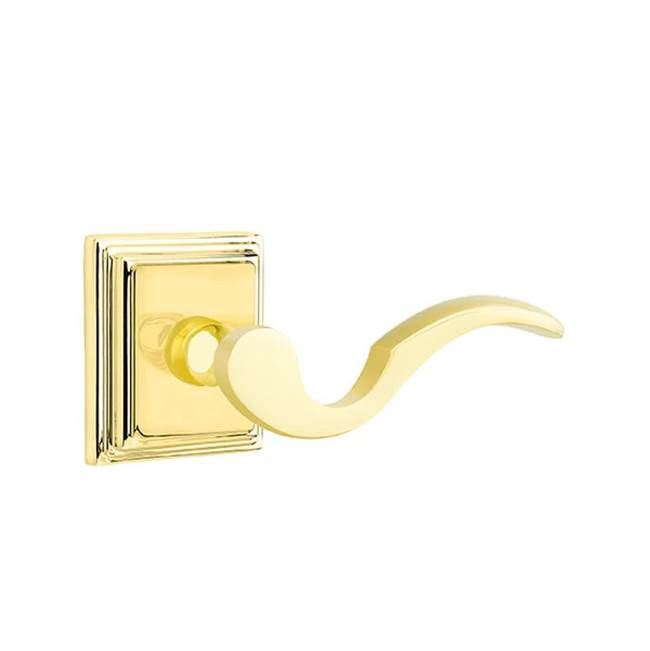 Emtek - Privacy, Wilshire Rosette, Cortina Lever, RH, US3 Lifetime - Polished Brass