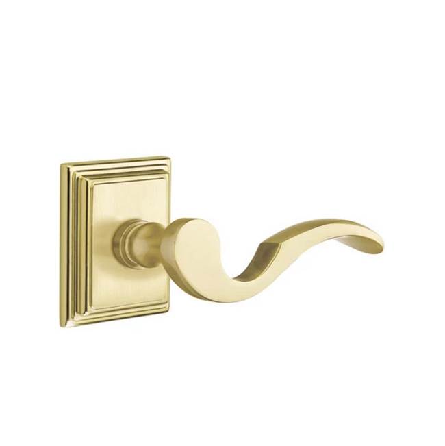 Emtek - Passage, Wilshire Rosette, Cortina Lever, LH, US4 - Satin Brass
