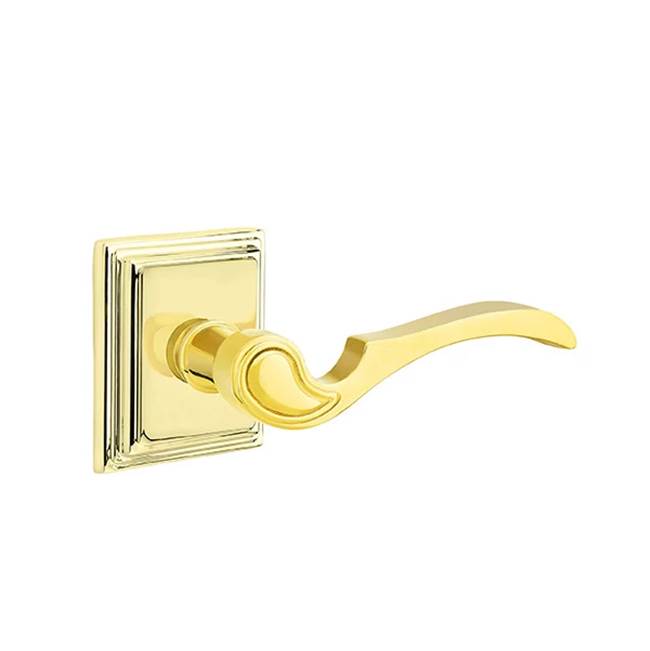 Emtek - Concealed Fastener, Privacy, Wilshire Rosette, Coventry Lever, US3NL - Unlacquered Brass