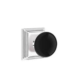 Emtek - Privacy, Wilshire Rosette, Ebony Knob, US26 - Polished Chrome