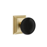 Emtek - Dummy, Wilshire Rosette, Ebony Porcelain Knob, US4 - Satin Brass