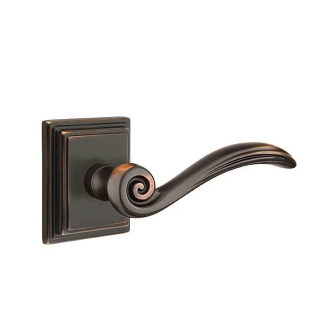 Emtek - Privacy, Wilshire Rosette, Elan Lever, LH, US10B - Oil Rubbed Bronze