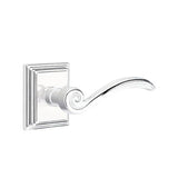 Emtek - Privacy, Wilshire Rosette, Elan Lever, RH, US26 - Polished Chrome