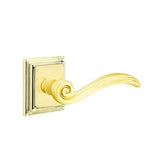 Emtek - Privacy, Wilshire Rosette, Elan Lever, RH, US3NL - Unlacquered Brass