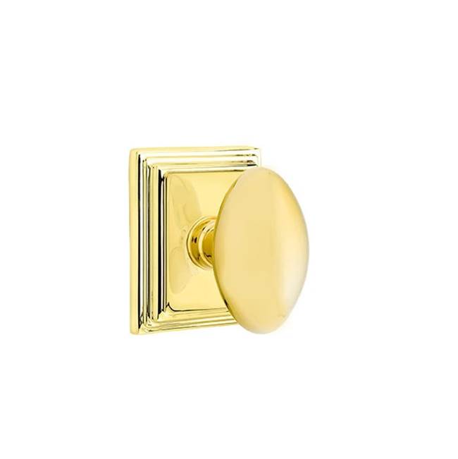 Emtek - Passage, Wilshire Rosette, Egg Knob, US3NL - Unlacquered Brass