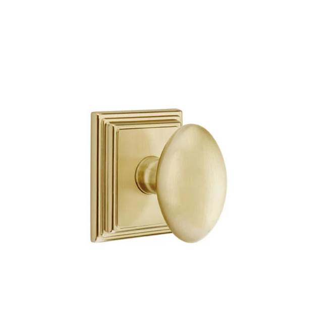 Emtek - Passage, Wilshire Rosette, Egg Knob, US4 - Satin Brass