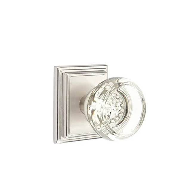 Emtek - Passage, Wilshire Rosette, Georgetown Crystal Knob, US15 - Satin Nickel