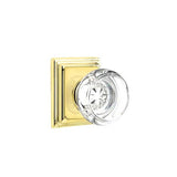 Emtek - Dummy, Wilshire Rosette, Georgetown Crystal Knob, US3NL - Unlacquered Brass