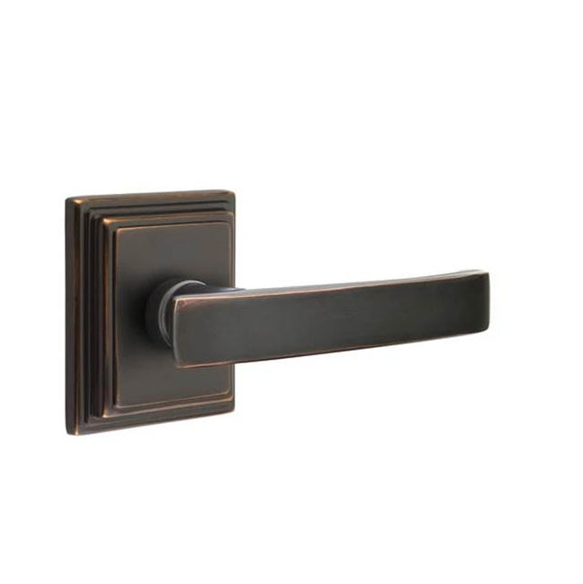 Emtek - Dummy, Wilshire Rosette, Geneva Lever, US10B - Oil Rubbed Bronze