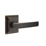 Emtek - Privacy, Wilshire Rosette, Geneva Lever, RH, US10B - Oil Rubbed Bronze