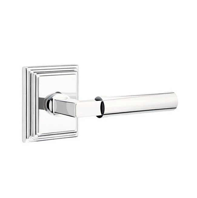 Emtek - Passage, Wilshire Rosette, Hercules Lever, RH, US26 - Polished Chrome