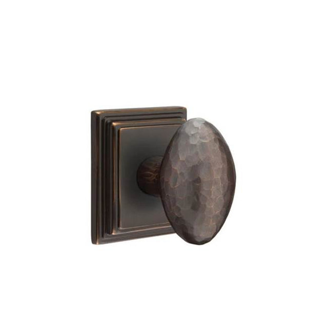 Emtek - Dummy, Wilshire Rosette, Hammered Egg Knob, US10B - Oil Rubbed Bronze