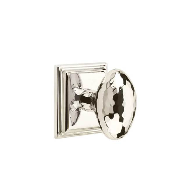 Emtek - Dummy, Wilshire Rosette, Hammered Egg Knob, US14 - Polished Nickel