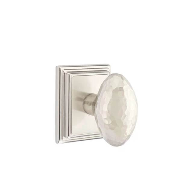 Emtek - Dummy, Wilshire Rosette, Hammered Egg Knob, US15 - Satin Nickel