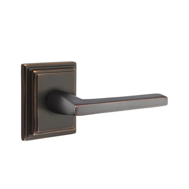 Emtek - Privacy, Wilshire Rosette, Helios Lever, RH, US10B - Oil Rubbed Bronze