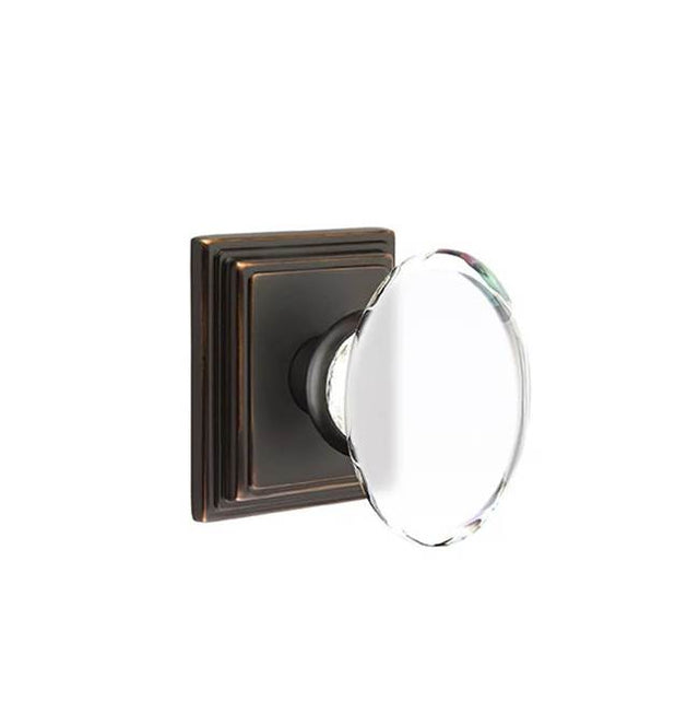 Emtek - Privacy, Wilshire Rosette, Hampton Knob, US10B - Oil Rubbed Bronze