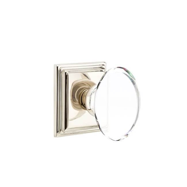 Emtek - Privacy, Wilshire Rosette, Hampton Knob, US14 - Polished Nickel