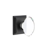 Emtek - Privacy, Wilshire Rosette, Hampton Knob, US19 - Flat Black