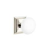 Emtek - Passage, Wilshire Rosette, Ice White Porcelain Knob, US14 - Polished Nickel