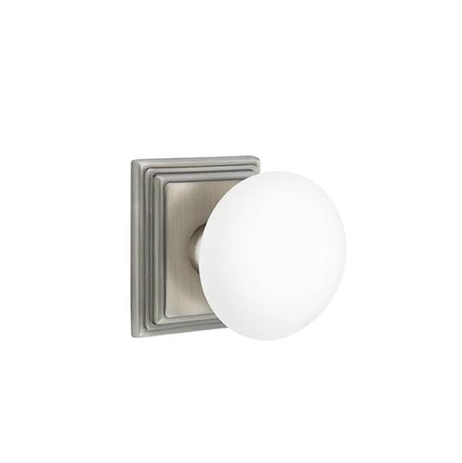 Emtek - Passage, Wilshire Rosette, Ice White Knob, US15A - Pewter