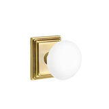 Emtek - Passage, Wilshire Rosette, Ice White Knob, US7 - French Antique