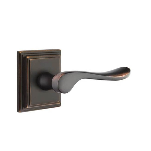 Emtek - Privacy, Wilshire Rosette, Luzern Lever, RH, US10B - Oil Rubbed Bronze