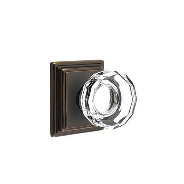 Emtek - Dummy, Wilshire Rosette, Lowell Crystal Knob, US10B - Oil Rubbed Bronze