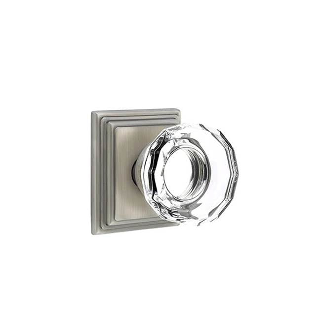 Emtek - Dummy, Wilshire Rosette, Lowell Crystal Knob, US15A - Pewter