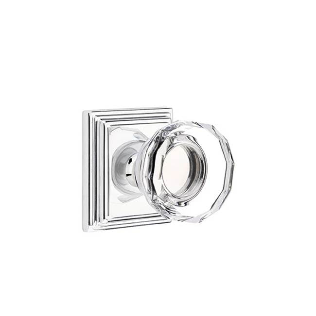 Emtek - Dummy, Wilshire Rosette, Lowell Crystal Knob, US26 - Polished Chrome