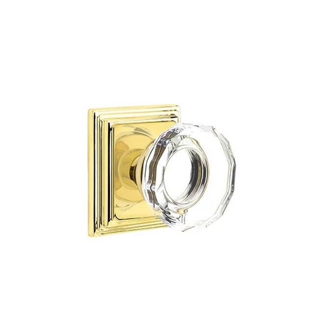 Emtek - Dummy, Wilshire Rosette, Lowell Crystal Knob, US3 Lifetime - Polished Brass