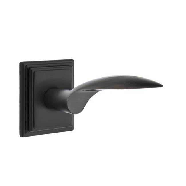 Emtek - Privacy, Wilshire Rosette, Mercury Lever, LH, US19 - Flat Black