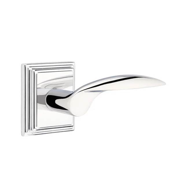 Emtek - Concealed, Privacy, Wilshire Rosette, Mercury Lever, US26 - Polished Chrome