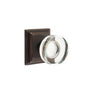 Emtek - Concealed, Passage, Wilshire Rosette, Modern Disc Crystal Knob, US10B - Oil Rubbed Bronze