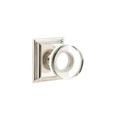 Emtek - Concealed, Passage, Wilshire Rosette, Modern Disc Crystal Knob, US14 - Polished Nickel