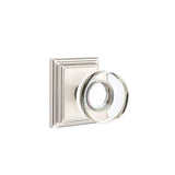 Emtek - Concealed, Passage, Wilshire Rosette, Modern Disc Crystal Knob, US15 - Satin Nickel