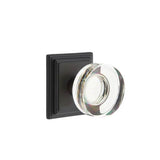 Emtek - Concealed, Passage, Wilshire Rosette, Modern Disc Crystal Knob, US19 - Flat Black