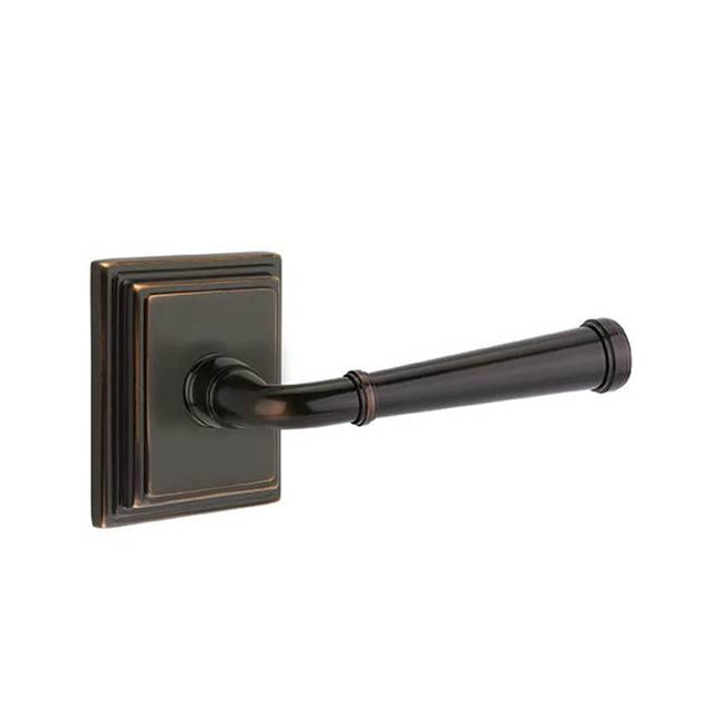 Emtek - Concealed, Privacy, Wilshire Rosette, Merrimack Lever, US10B - Oil Rubbed Bronze