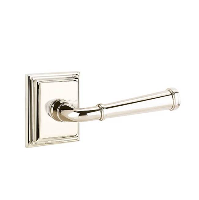 Emtek - Concealed, Privacy, Wilshire Rosette, Merrimack Lever, US14 - Polished Nickel