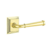 Emtek - Passage, Wilshire Rosette, Merrimack Lever, RH, US3NL - Unlacquered Brass