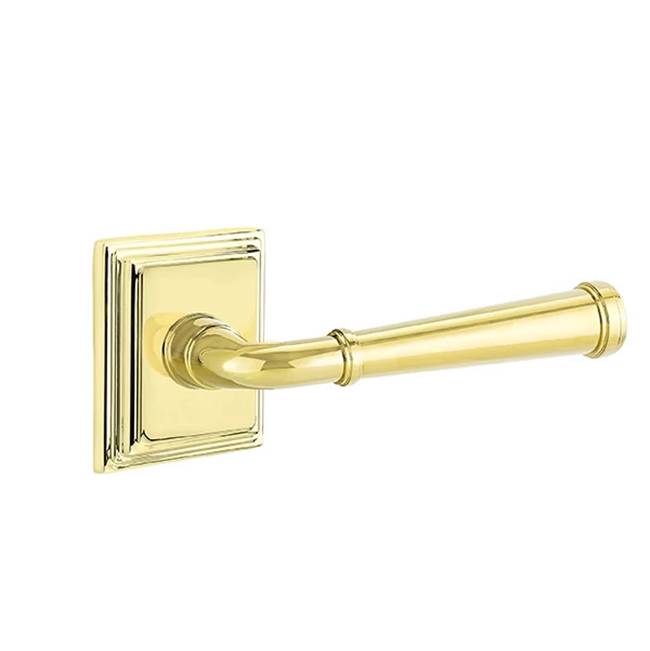Emtek - Concealed Fastener, Privacy, Wilshire Rosette, Merrimack Lever, US3NL - Unlacquered Brass