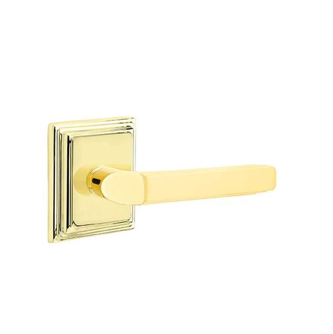Emtek - Concealed, Passage, Wilshire Rosette, Milano Lever, US3 Lifetime - Polished Brass