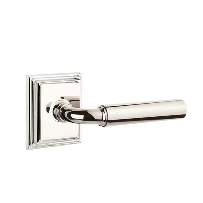 Emtek - Concealed, Privacy, Wilshire Rosette, Manning Lever, US15 - Satin Nickel