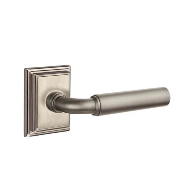 Emtek - Privacy, Wilshire Rosette, Manning Lever, RH, US15A - Pewter