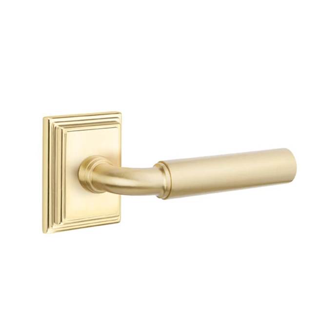 Emtek - Dummy, Wilshire Rosette, Manning Lever, US4 - Satin Brass